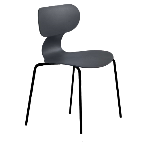 Papatya Yugo-S Stuhl anthrazitgrau, Sesselbeine Elektrophoretische Abscheidung Schwarz 