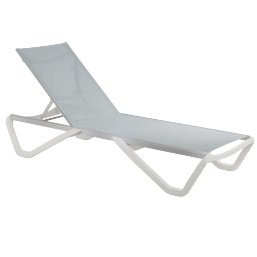 Papatya Wave Sonnenliege weiß 01, Material grau 5374
