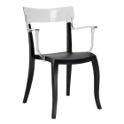Papatya Hera-K Sessel schwarzer Stuhlsitz, Oberteil transparent