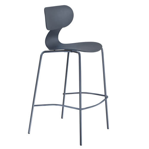 Barstuhl Papatya Yugo-S Bar anthrazitfarbener Sitz, anthrazitfarbene Metallbeine