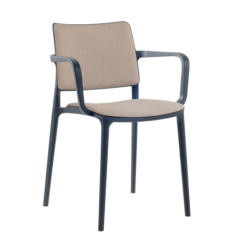 Sessel mit Sesselkissen und weicher Stuhllehne Joy-K anthrazitgrau, Era Gewebe CSE01