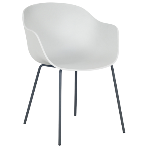 Stuhl Papatya Globe-K ML ist weiß, anthrazitfarbene Beine