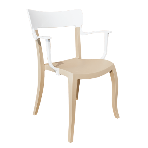 Papatya Hera-K Sessel hellbeige Stuhlsitz, Oberteil weiß 