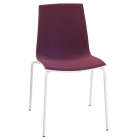 Stuhl mit weichem Kissen X-Treme S Pro Weicher Stoff in Weiß Burgund, Beine aus weißem Metall