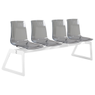 Bank Papatya X-Treme für 4 Sitzer transparent-smoky, Beine weiß matt