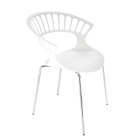 Papatya Tiara Sessel weiß , Chrombasis