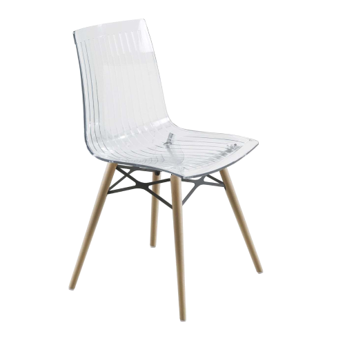 Papatya X-Treme S Stuhl Wox transparent, Sesselbeine lackiertes Buchenholz