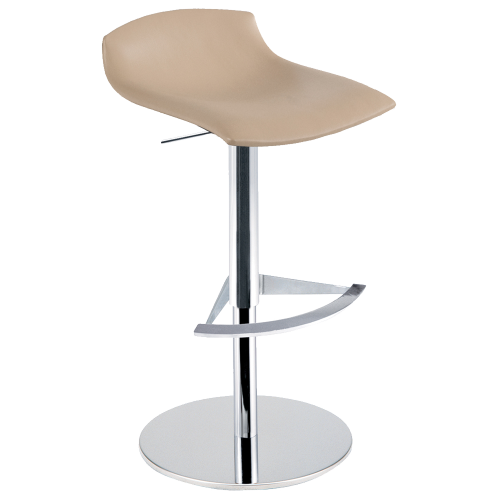 Barhocker Papatya X-Treme BD Platte Kunstleder beige, Chrombein höhenverstellbar