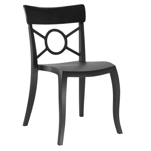 Papatya Opera-S Stuhl schwarzer Stuhlsitz , Oberteil Schwarz 