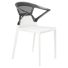 Papatya Ego-K Sessel weißer Stuhlsitz, Oberteil transparent grau