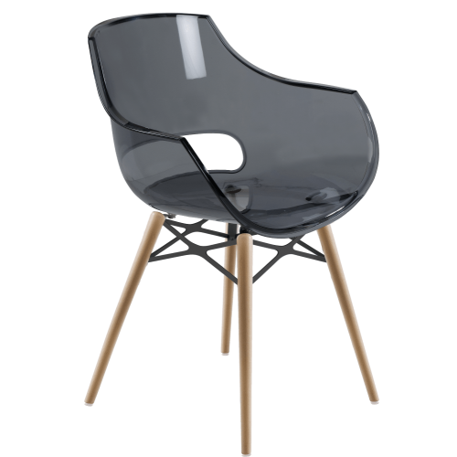 Papatya Opal Sessel-Wox transparent grau, Material Buchenholz