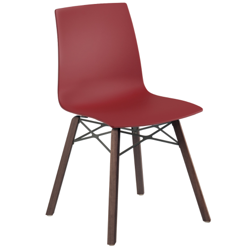 Papatya X-Treme S Wox Pro Iroko-Stuhl, mattroter Backstein, Beine aus Iroko-Holz