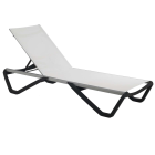 Papatya Wave Sonnenliege anthrazitgrau 22, Material weiß 5001