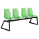 Bank Papatya X-Treme für 4 Sitzplätze ist transparent grün, die Beine sind mattschwarz