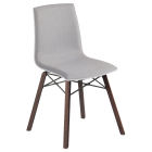 Stuhl mit weichem Kissen Papatya X-Treme S Wox Pro Soft Iroko weißer Stoff grau, Beine Holz Iroko