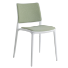  Stuhl mit Sitzkissen und weicher Stuhllehne Joy-S weiß, Era Gewebe CSE34