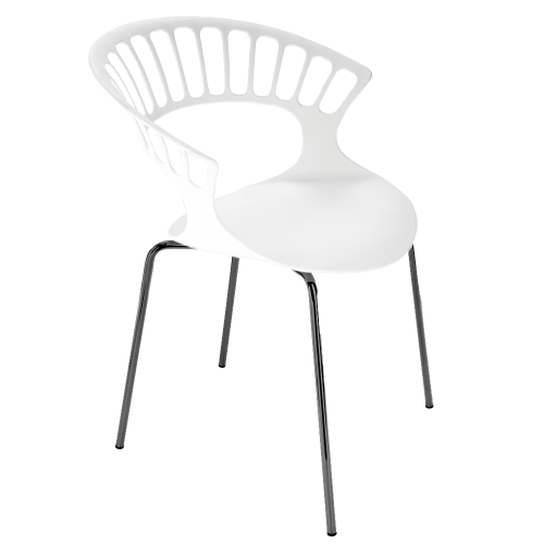 Papatya Tiara Sessel weiß , anthrazitgrau Basis Elektrophoretische Abscheidung