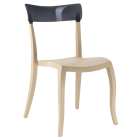 Papatya Hera-S Stuhl hellbeige Stuhlsitz, Oberteil transparent grau