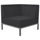 Sofa Papatya Slim Sofagarnitur Eckmodul (B) anthrazit, Stoff anthrazit