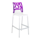 Papatya Ego-Rock Barhocker weißer Stuhlsitz, Oberteil transparent Magenta