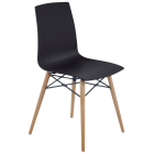 Stuhl Papatya X-Treme S Wox Pro schwarz, Beine aus Buchenholz