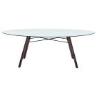 Tisch  Papatya Wox Iroko 200x120x75 Fuß Irokoholz, Tischplatte weiß 1050M