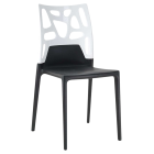 Papatya Ego-Rock Stuhl schwarzer Stuhlsitz, Oberteil weiß 