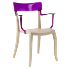 Papatya Hera-K Sessel hellbeige Stuhlsitz, Oberteil transparent Magenta