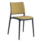 Stuhl mit Sitzkissen und weicher Stuhllehne Joy-S schwarz, Era Gewebe CSE32