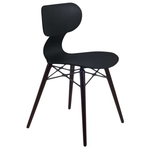 Stuhl Papatya Yugo-S Wox Schwarz , Sesselbeine lackierte Wenge