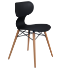 Stuhl Papatya Yugo-S Wox Schwarz , Sesselbeine lackiertes Buchenholz