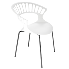 Papatya Tiara Sessel weiß , anthrazitgrau Basis Elektrophoretische Abscheidung