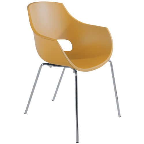 Papatya Opal-ML PRO Sessel gelb, Sesselbeine chrome