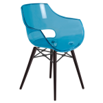 Sessel Papatya Opal-Wox transluzent blau, Gestell Buche Wenge lackiert Sessel Papatya Opal-Wox transluzent blau, Gestell Buche Wenge lackiert