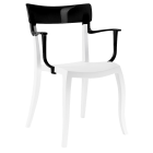 Papatya Hera-K Sessel weißer Stuhlsitz, Oberteil Schwarz 