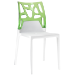 Papatya Ego-Rock Stuhl weißer Stuhlsitz, Oberteil transparent grün Papatya Ego-Rock Stuhl weißer Stuhlsitz, Oberteil transparent grün