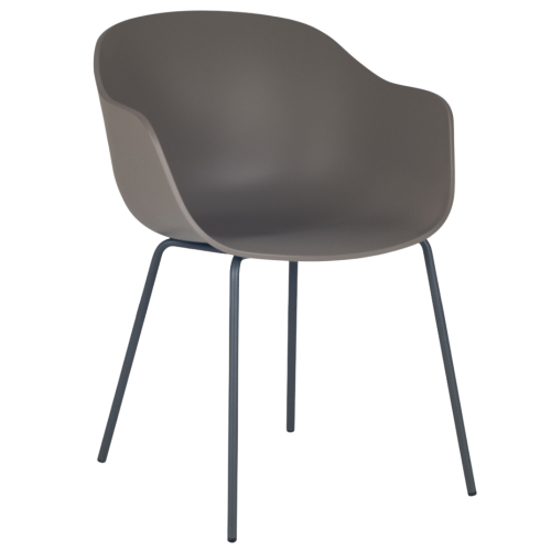 Sessel Papatya Globe-K ML graubrauner, anthrazitfarbene Beine