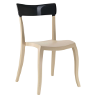 Papatya Hera-S Stuhl hellbeige Stuhlsitz, Oberteil Schwarz 