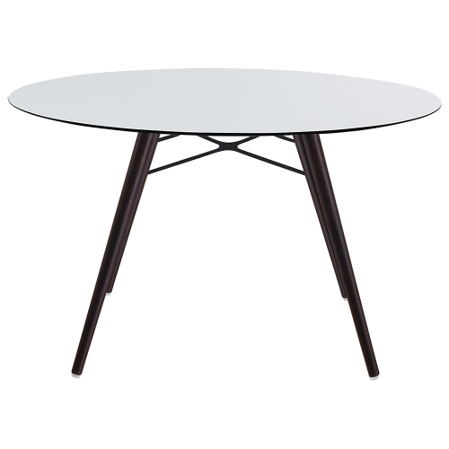 Tisch Papatya Wox D120x75 Fuß Buche Wenge Lack, Tischplatte weiß 1050M