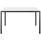 Tisch Papatya Slim 99x49x50 mattschwarz, Tischplatte weiß