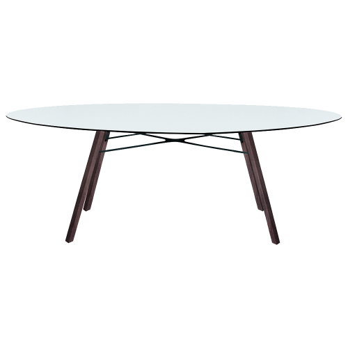 Tisch  Papatya Wox Iroko 200x120x75 Fuß Irokoholz, Tischplatte weiß 1050M