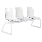 Bank Papatya X-Treme für 3 Sitze ist transparent und sauber, die Beine sind weiß matt