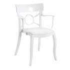 Sessel mit Sesselkissen Opera-K weiß, weißes Oberteil weißes Gewebe