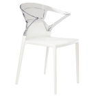 Papatya Ego-K Sessel weißer Stuhlsitz, Oberteil transparent