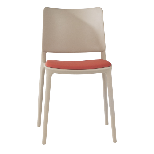 Stuhl mit Sitzkissen Joy-S beige Gewebe 00158 orange