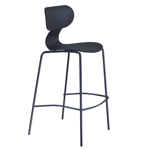 Barstuhl Papatya Yugo-S Bar schwarzer Sitz, schwarze Metallbeine