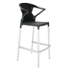 Papatya Ego-K Barhocker schwarzer Stuhlsitz, Oberteil Schwarz 