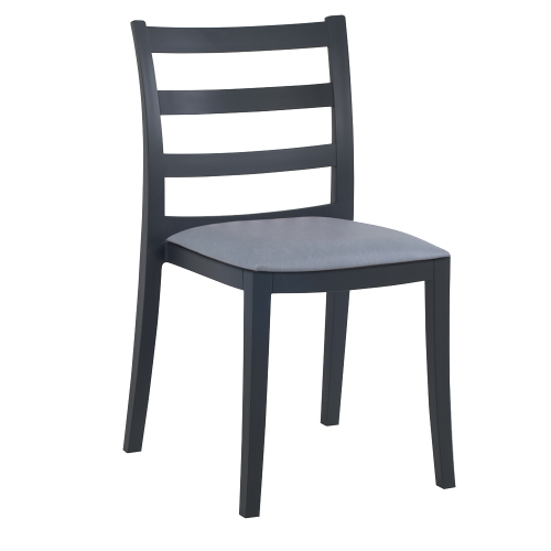  Stuhl mit Sitzkissen Nosta-S anthrazitgrau graues Gewebe