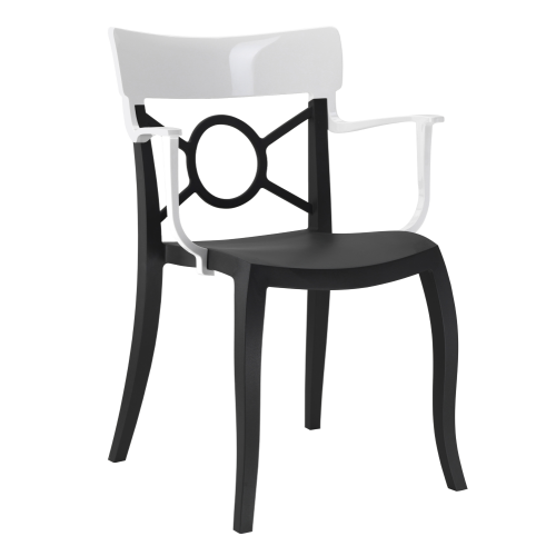 Papatya Opera-K Sessel schwarzer Stuhlsitz , Oberteil weiß 