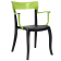 Papatya Hera-K Sessel schwarzer Stuhlsitz, Oberteil transparent grün